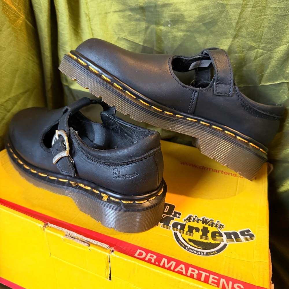 Dr. Martens Black T-Bar Buckle Leather Mary Jane’s - Picture 3 of 8